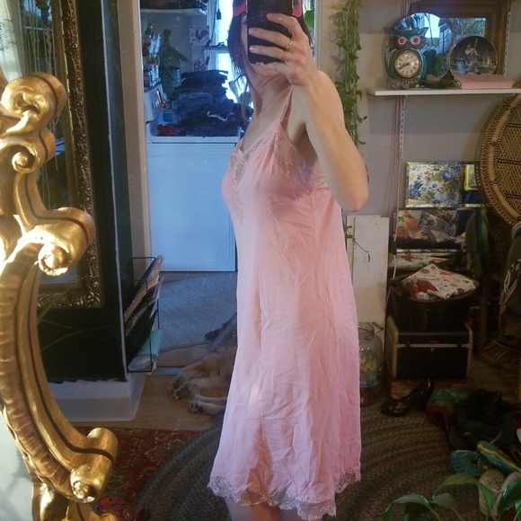 Vintage Silky Slip with Lace - Picture 7 of 8